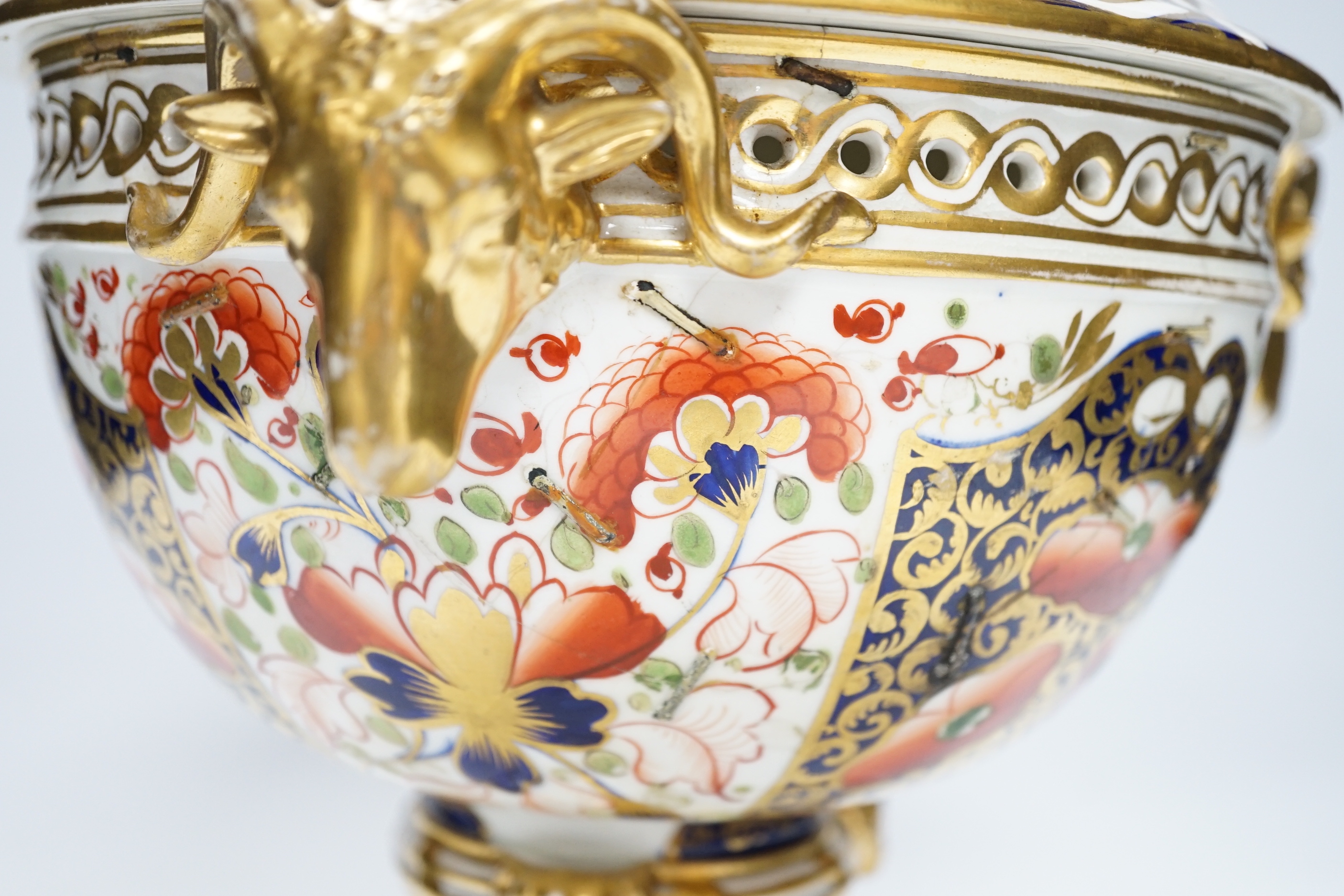 A Crown Derby Imari pattern pot pourri, 30cm